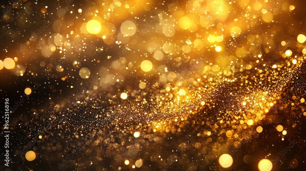 Radiant golden lights and festive particles creating a luxurious holiday scene, ideal for Christmas or New Year wallpaper, gift wrap, and promotional design Radiant golden lights and festive particles creating a luxurious holiday scene, ideal for Christmas or New Year wallpaper, gift wrap, and promotional design