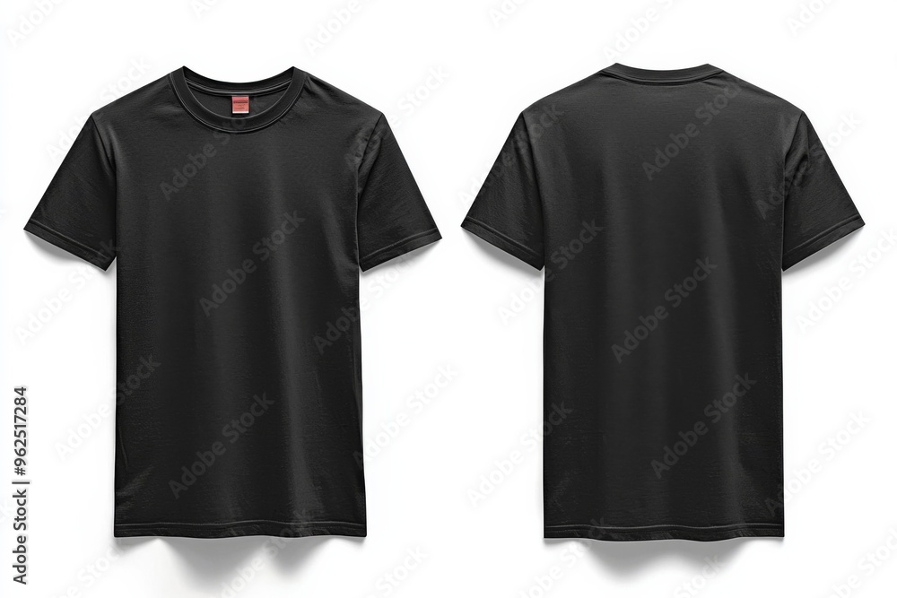 Black Tshirt Mockup Front and Back Isolated created with Generative AI Black Tshirt Mockup Front and Back Isolated created with Generative AI