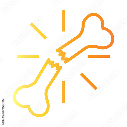 broken bone Line Gradient Icon