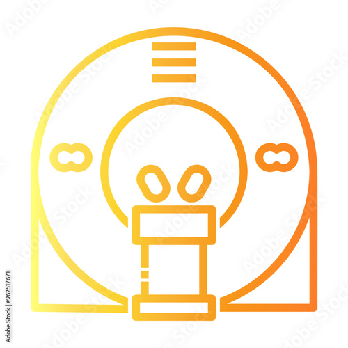 ct scan Line Gradient Icon