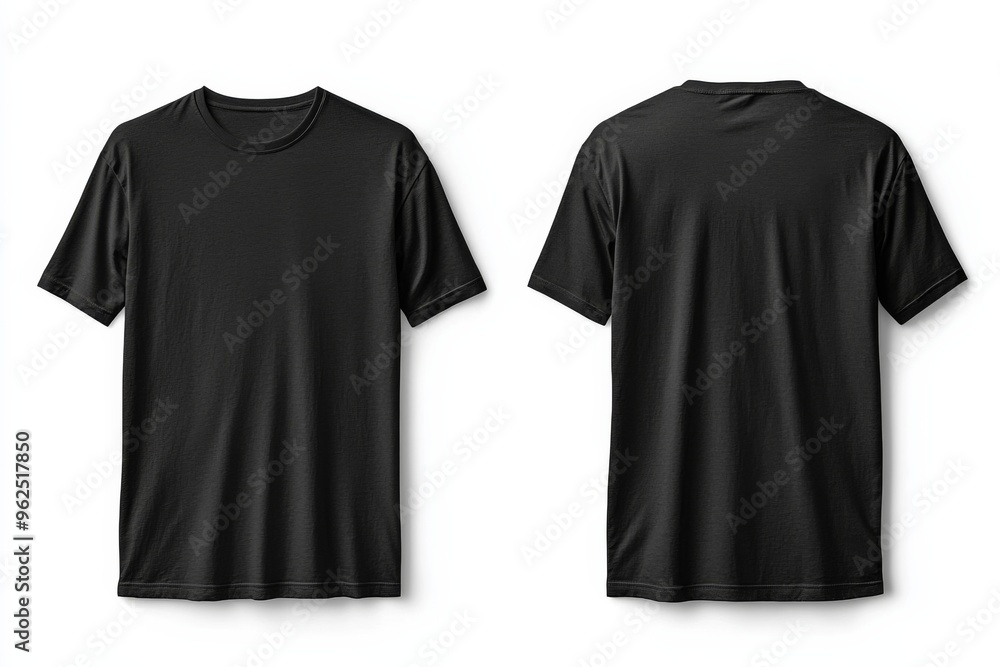 Black Tshirt Mockup Front and Back Isolated created with Generative AI Black Tshirt Mockup Front and Back Isolated created with Generative AI