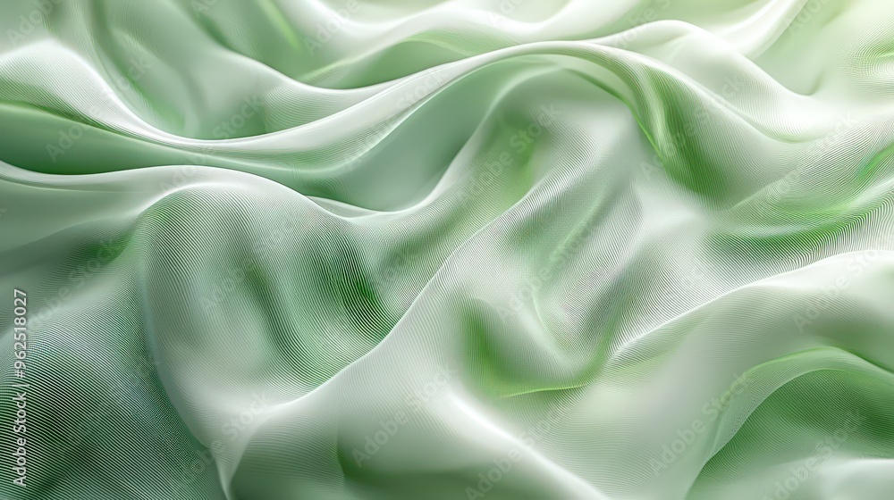 Soft curved green lines cascading like silk threads, blending into an abstract organic pattern with gentle hues, creating a serene wallpaper background Soft curved green lines cascading like silk threads, blending into an abstract organic pattern with gentle hues, creating a serene wallpaper background