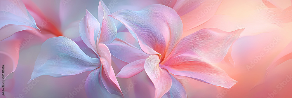 A digital painting of abstract flowers in pastel colors, generative AI A digital painting of abstract flowers in pastel colors, generative AI