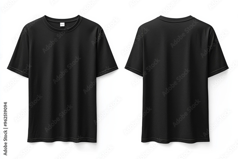 Black Tshirt Mockup Front and Back Isolated created with Generative AI Black Tshirt Mockup Front and Back Isolated created with Generative AI