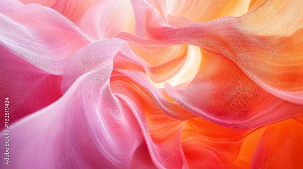 Fototapeta premium Abstract swirls of pink and orange create a vibrant and mesmerizing texture.