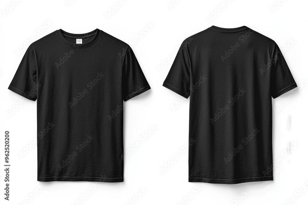Black Tshirt Mockup Front and Back Isolated created with Generative AI Black Tshirt Mockup Front and Back Isolated created with Generative AI