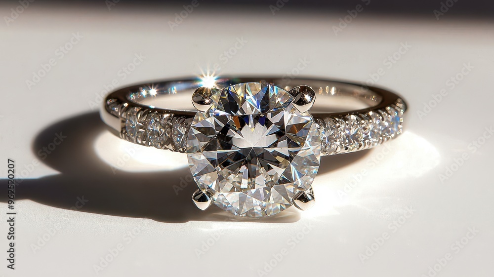 A stunning diamond ring featuring a brilliant round cut gemstone, perfect for engagements or special occasions. A stunning diamond ring featuring a brilliant round cut gemstone, perfect for engagements or special occasions.