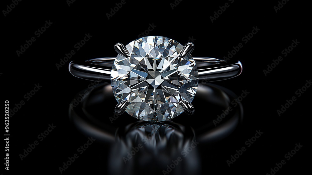 Beautiful diamond ring with a sparkling round cut, elegantly set on a shiny band, perfect for engagement or special occasions. Beautiful diamond ring with a sparkling round cut, elegantly set on a shiny band, perfect for engagement or special occasions.