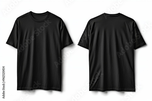 Black Tshirt Mockup Front and Back Isolated created with Generative AI