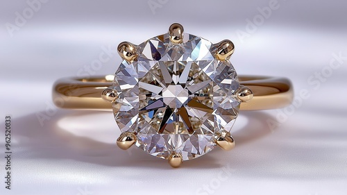 Stunning gold ring showcases a brilliant diamond centerpiece, symbolizing elegance and timeless beauty.
