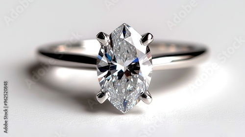 Stunning silver ring featuring a beautiful marquise diamond, perfect for engagements or elegant jewelry collections.