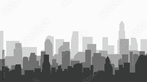 Landscape illustration of cityscape and skyline buildings