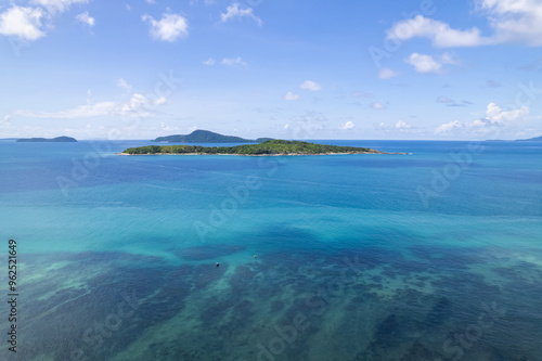 High angle view Beautiful Sea in summer high season at Phuket island Thailand