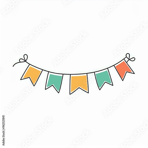 flags banners banner bunting garlands illustration isolated on white