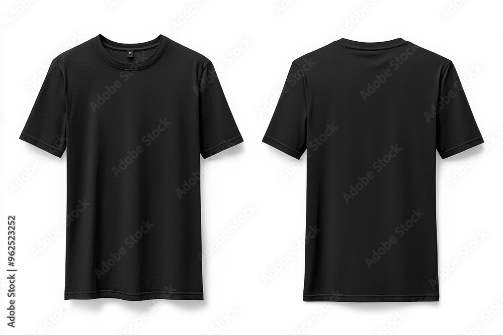 Black Tshirt Mockup Front and Back Isolated created with Generative AI Black Tshirt Mockup Front and Back Isolated created with Generative AI