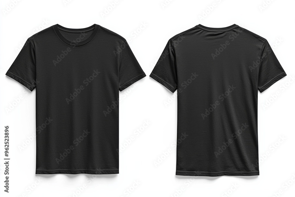 Black Tshirt Mockup Front and Back Isolated created with Generative AI Black Tshirt Mockup Front and Back Isolated created with Generative AI