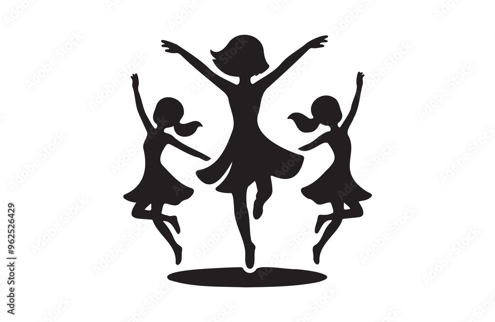 a girl dancing of silhouette vector illustration a girl dancing of silhouette vector illustration