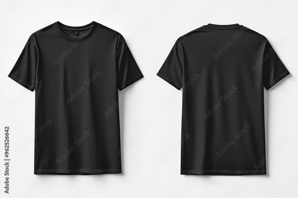 Black Tshirt Mockup Front and Back Isolated created with Generative AI Black Tshirt Mockup Front and Back Isolated created with Generative AI