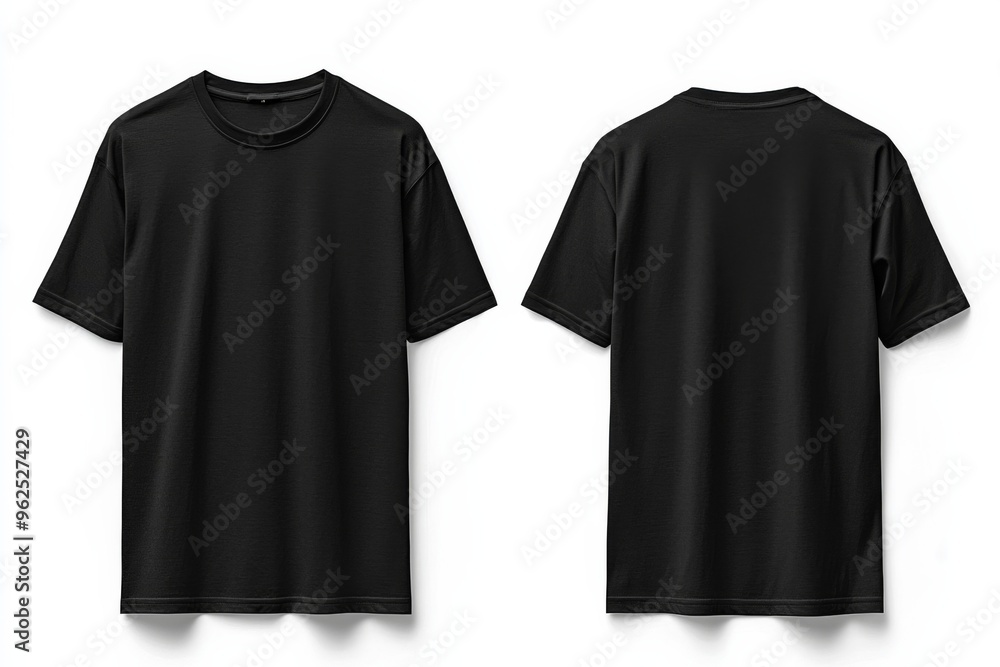 Black Tshirt Mockup Front and Back Isolated created with Generative AI Black Tshirt Mockup Front and Back Isolated created with Generative AI