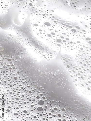 White Foam Froth Flat Lay, Food Photography, Bubbly Milk, Cream, Coffee Crema, Frothy Beverage