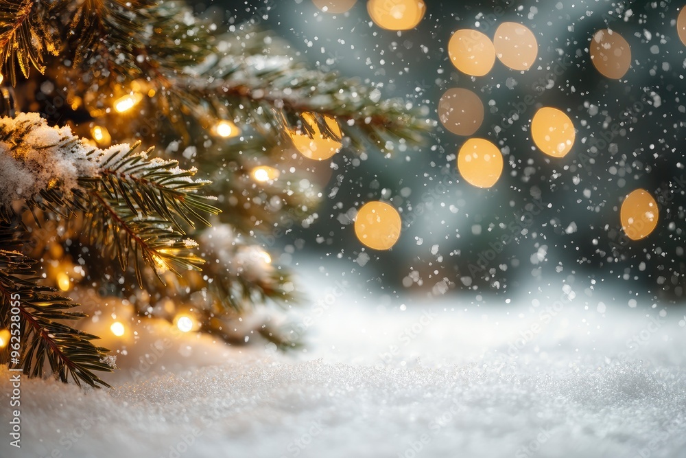 Christmas picture background with fir branches snow and fairy lights. stock photo Atmospheric image background with fir branches snow and fairy lights in different depths of field with generative ai Christmas picture background with fir branches snow and fairy lights. stock photo Atmospheric image background with fir branches snow and fairy lights in different depths of field with generative ai