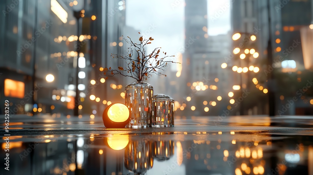 33 A glowing AI-powered digital twin of a city, symbolizing urban planning and management through simulation