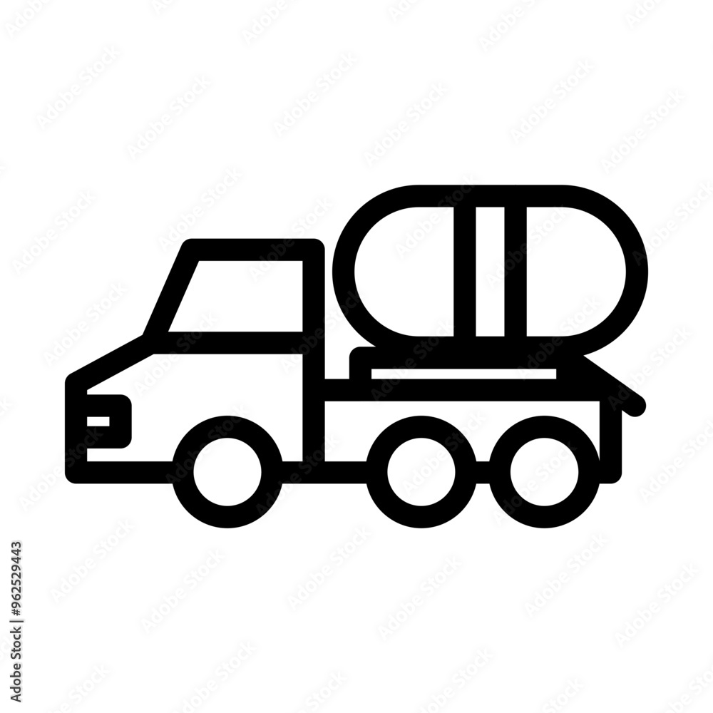 Concrete mixer truck, labor and constructions line icon set vector Concrete mixer truck, labor and constructions line icon set vector