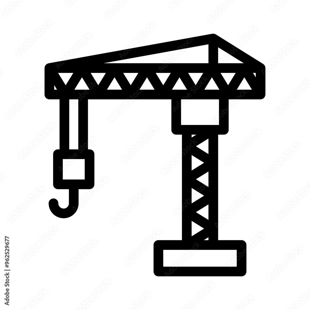 Crane Tower, labor and constructions line icon set vector Crane Tower, labor and constructions line icon set vector