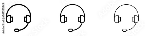 Headset liner icon vector set.