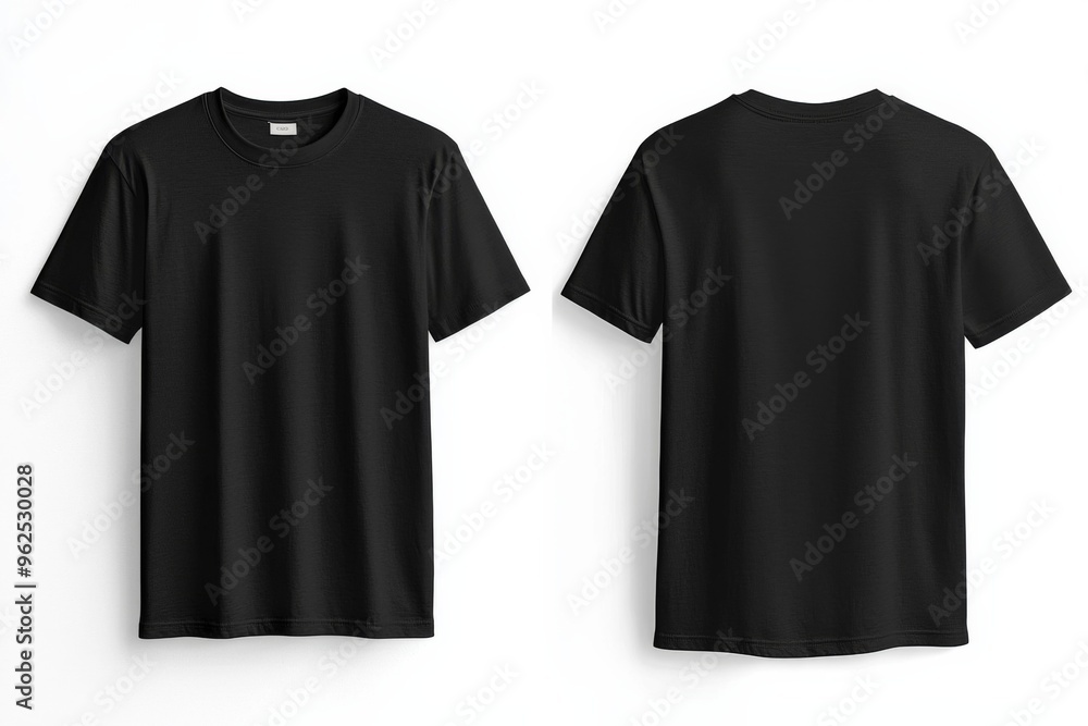 Black Tshirt Mockup Front and Back Isolated created with Generative AI Black Tshirt Mockup Front and Back Isolated created with Generative AI