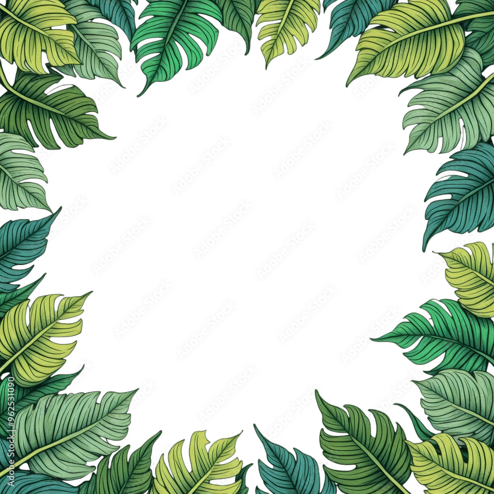 Fototapeta premium A green leafy frame