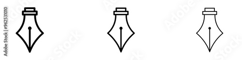 Fountain pen liner icon vector set.