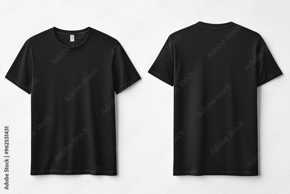 Black Tshirt Mockup Front and Back Isolated created with Generative AI Black Tshirt Mockup Front and Back Isolated created with Generative AI