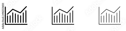 Statistics liner icon vector set.