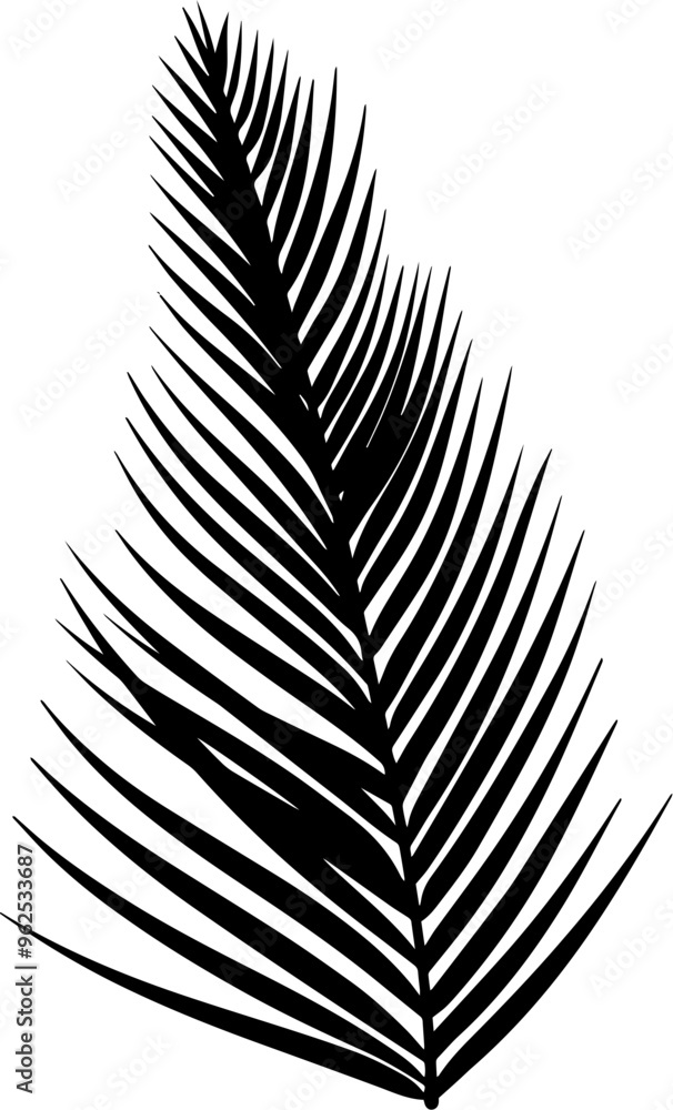 Fototapeta premium Palm leaf icon silhouette illustration