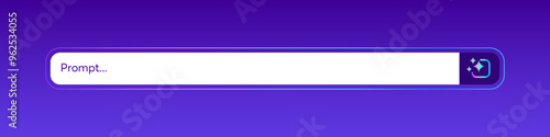 Prompt Generate AI Bar, Artificial Intelligence colorful Gradient icon with copy space ,Generate and Magic star icon AI. for website or application image generator