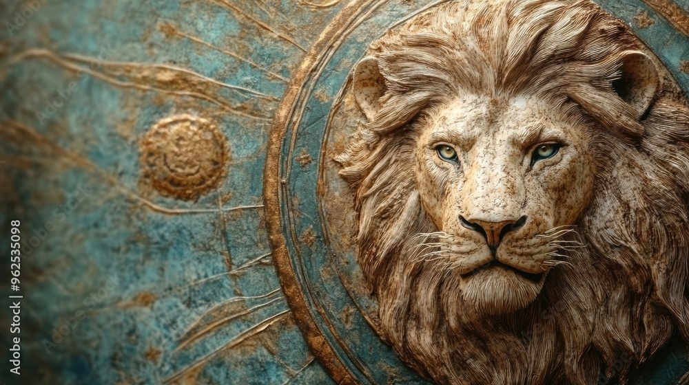 Majestic Lion Portrait in Antique Bronze Toned Frame Majestic Lion Portrait in Antique Bronze Toned Frame