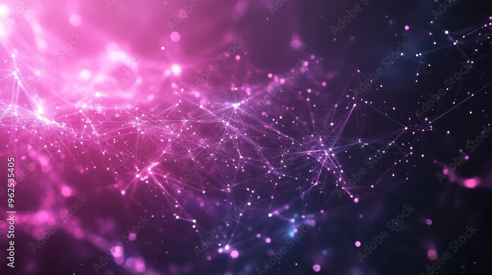 Fototapeta premium Abstract Pink and Blue Network of Light and Lines