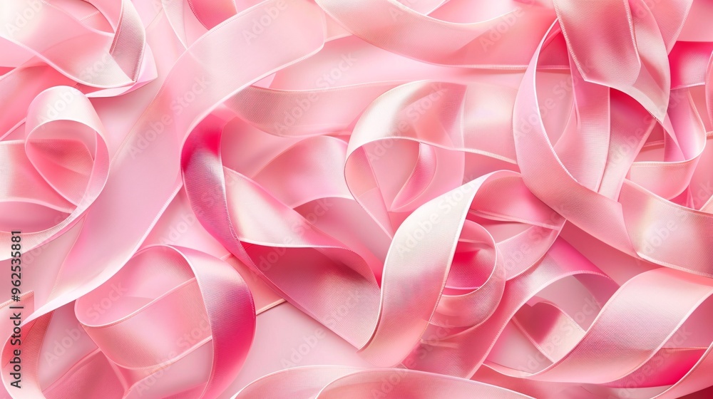 87. Detailed seamless design of pink ribbons forming romantic loops and knots, set against a soft pastel background, ideal for creating Valentine's Day-themed wallpapers and fabric prints 87. Detailed seamless design of pink ribbons forming romantic loops and knots, set against a soft pastel background, ideal for creating Valentine's Day-themed wallpapers and fabric prints