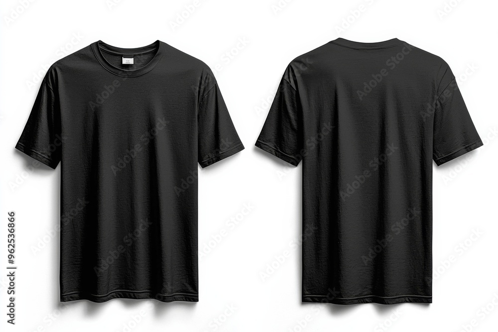Black Tshirt Mockup Front and Back Isolated created with Generative AI Black Tshirt Mockup Front and Back Isolated created with Generative AI