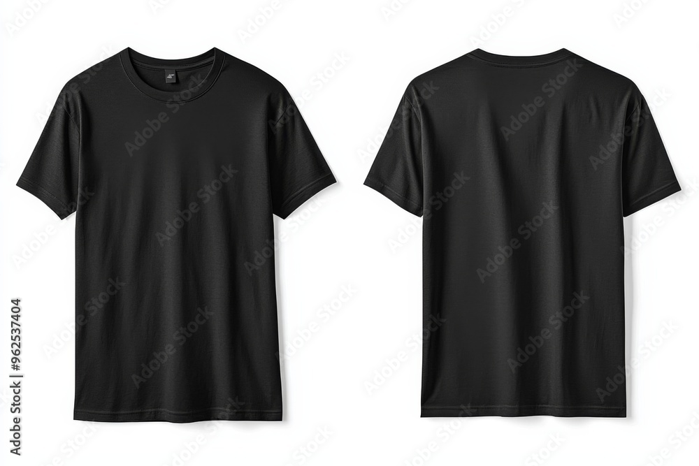 Black Tshirt Mockup Front and Back Isolated created with Generative AI Black Tshirt Mockup Front and Back Isolated created with Generative AI