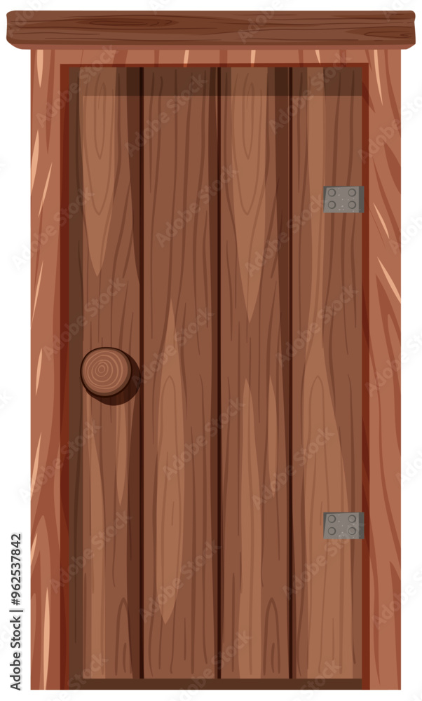 Fototapeta premium Rustic Wooden Door Illustration