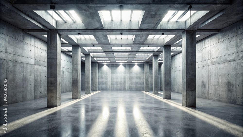 Abstract industrial room with light shaft openings in rough concrete floor interior design backdrop template, concrete Abstract industrial room with light shaft openings in rough concrete floor interior design backdrop template, concrete