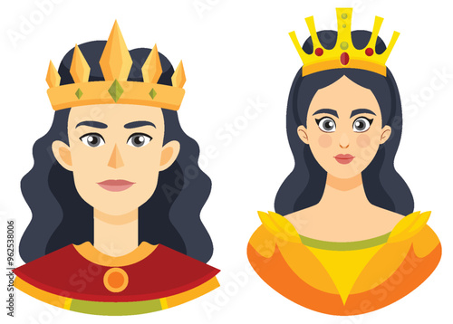 King and Queen Vector Illustration