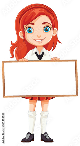 Girl Holding Blank Sign