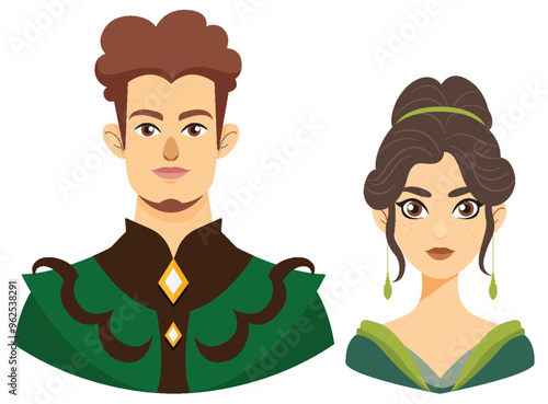 Royal Couple in Elegant Attire