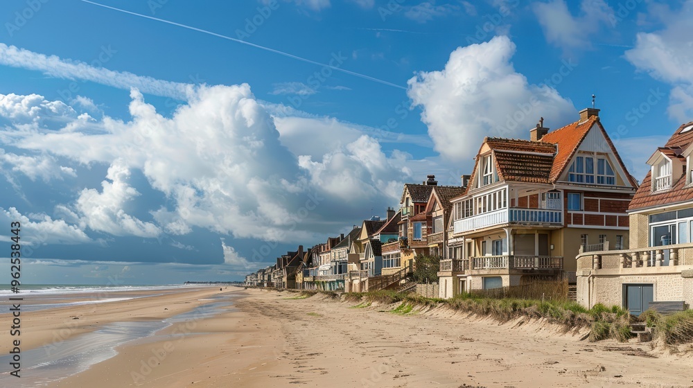 Coastal Homes with Sandy Beach and Blue Sky Coastal Homes with Sandy Beach and Blue Sky
