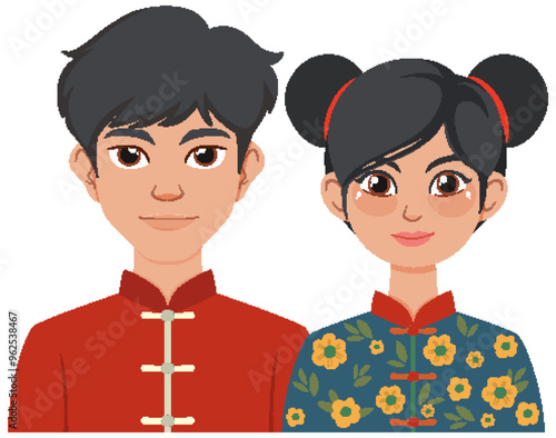 Traditional Couple in Cultural Attire