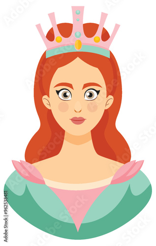 Elegant Queen with Red Hair
