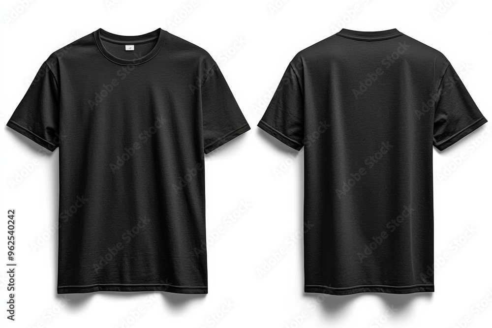 Black Tshirt Mockup Front and Back Isolated created with Generative AI Black Tshirt Mockup Front and Back Isolated created with Generative AI